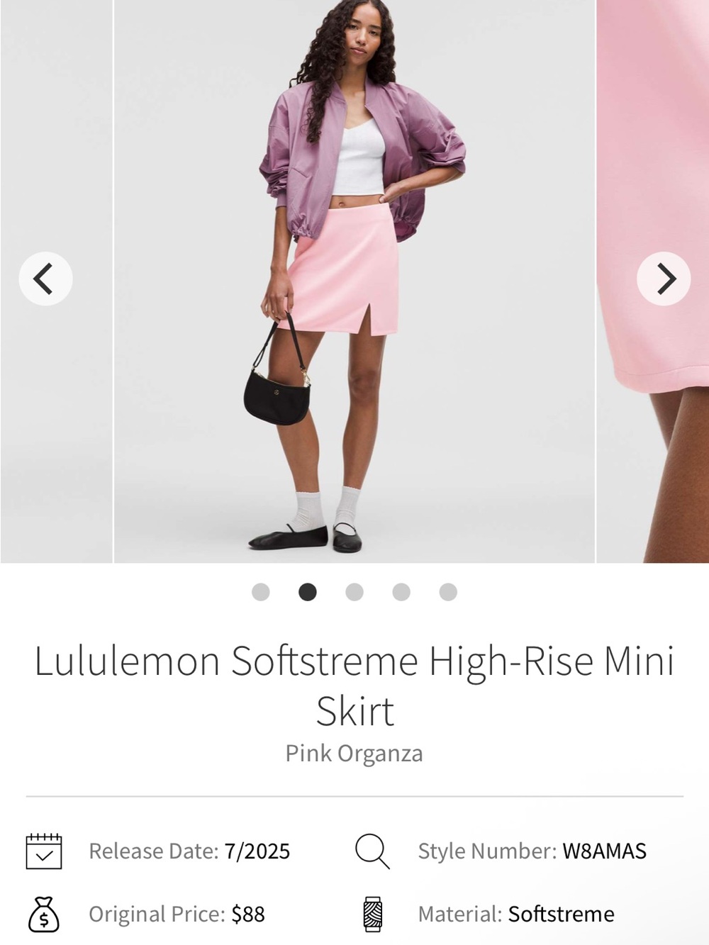 lululemon athletica Pink Organza Mini Skirt